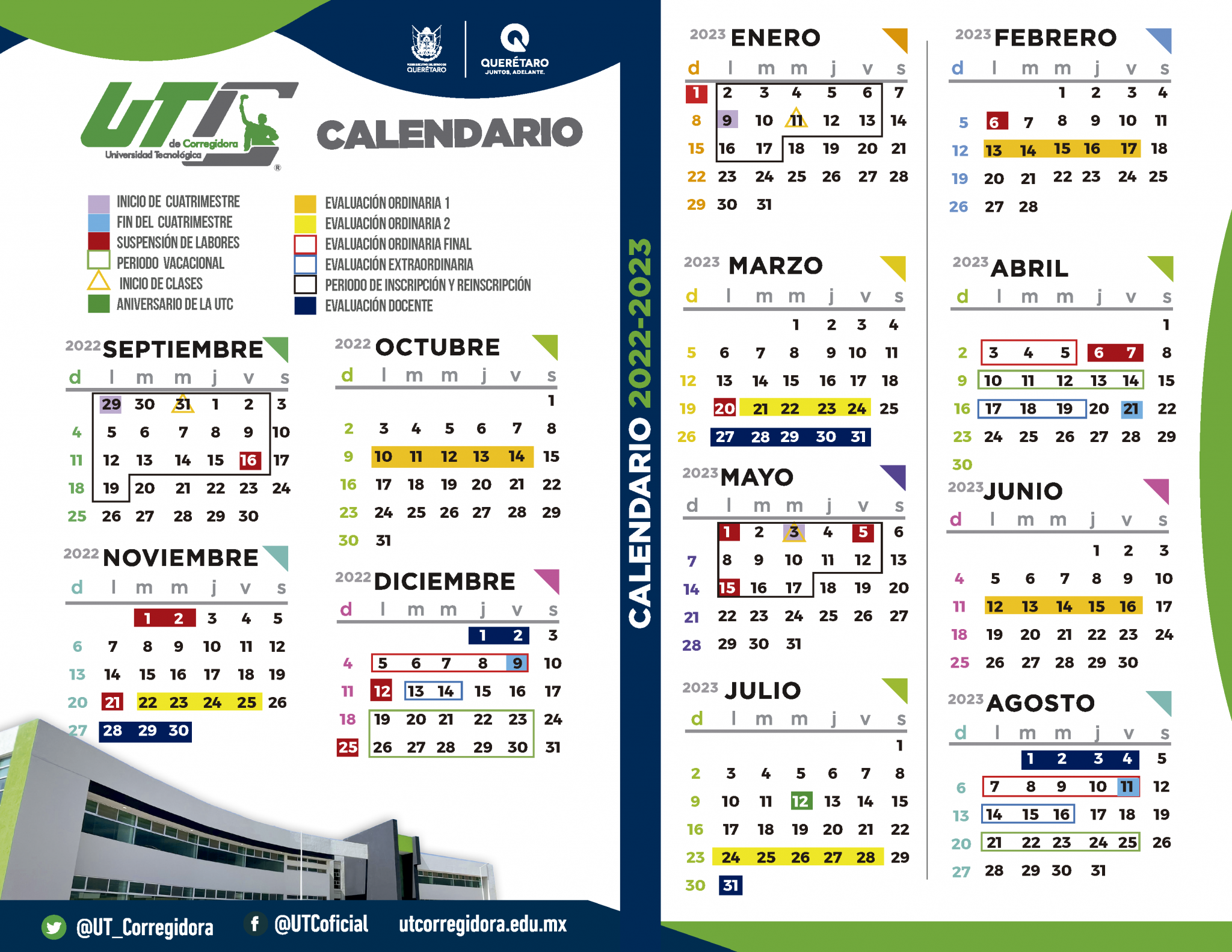 Calendario UTC Universidad Tecnológica de Corregidora